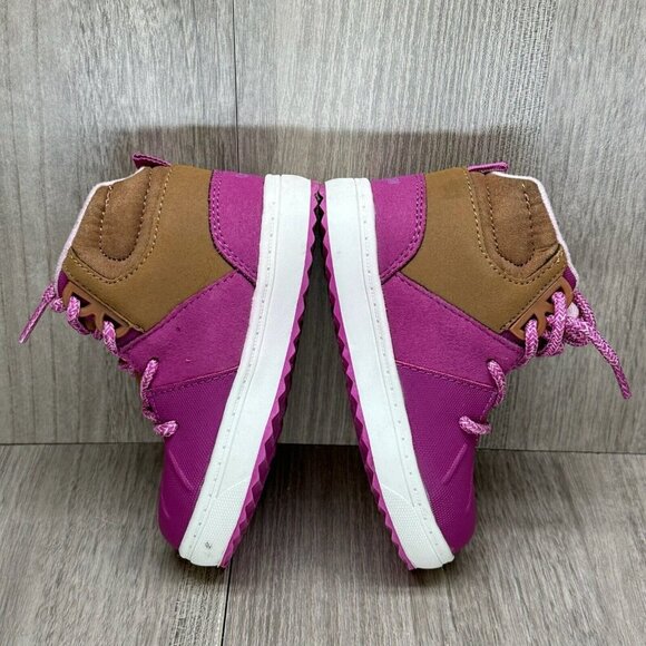 OshKosh B'Gosh Boots Toddler Girls Sz 6M Berry Pink Brown Lace Up Shoes Wistman - Picture 4 of 12